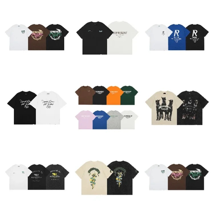 American T-shirt Men's Summer Round Neck T-Shirt Re