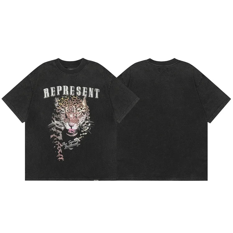 American T-shirt Men's Summer Round Neck T-Shirt Re