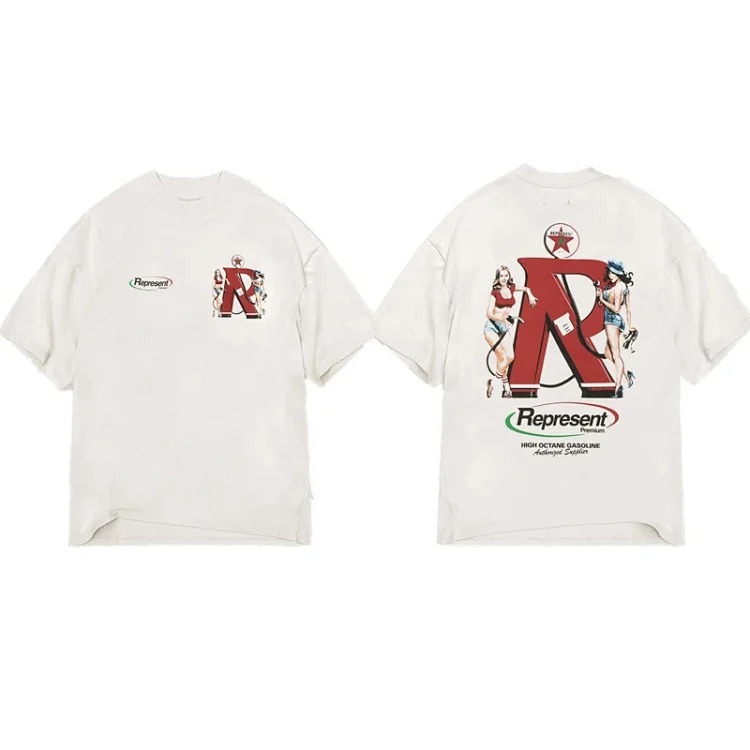 American T-shirt Men's Summer Round Neck T-Shirt Re