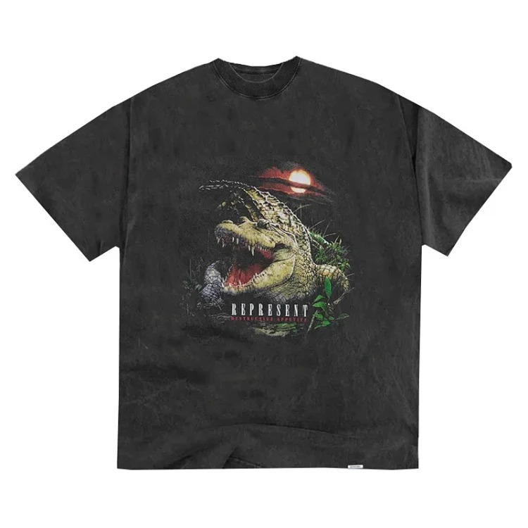 American T-shirt Men's Summer Round Neck T-Shirt Re