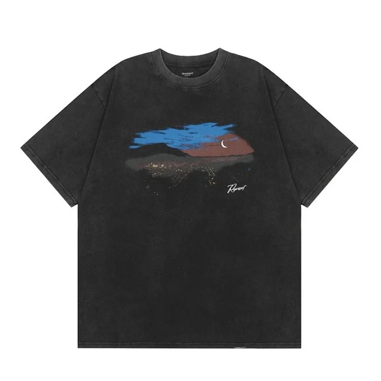 American T-shirt Men's Summer Round Neck T-Shirt Re