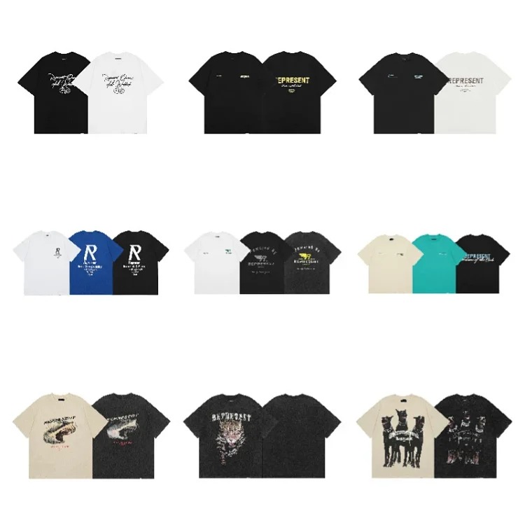 American T-shirt Men's Summer Round Neck T-Shirt Re