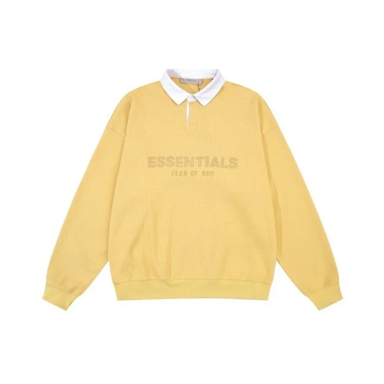Lapel long sleeve collar loose waffle sweatshirt for men and women couples og