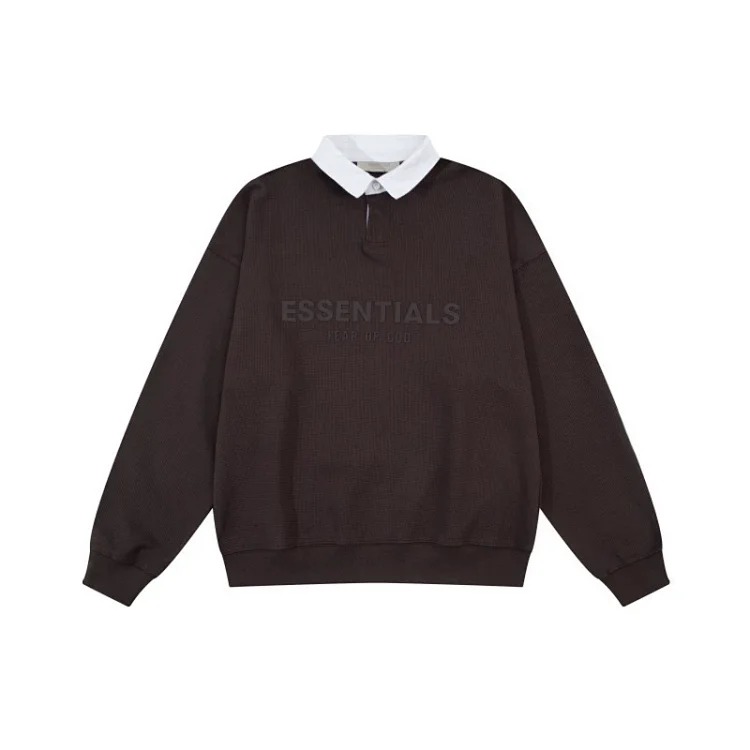 Lapel long sleeve collar loose waffle sweatshirt for men and women couples og