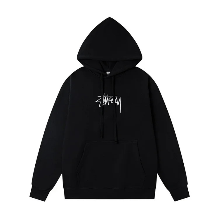 Black 8 niche letters embroidered logo casual loose mens and womens couple sweatshirts(pic10) Black 8 niche letters embroidered logo casual loose men's and women's couple sweatshirts