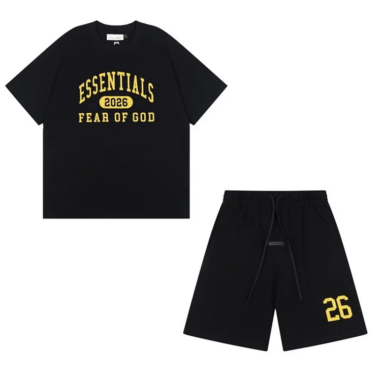 Men's and women's round neck loose short sleeve shorts suit og