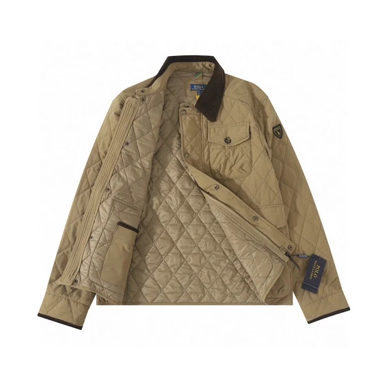 Old money style workwear rhombus retro cotton jackets for men and women