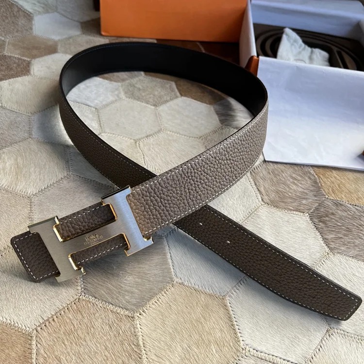 Belts for men and girls, cowhide trouser belts, plaid full leather trouser belts, double-sided genuine leather belts