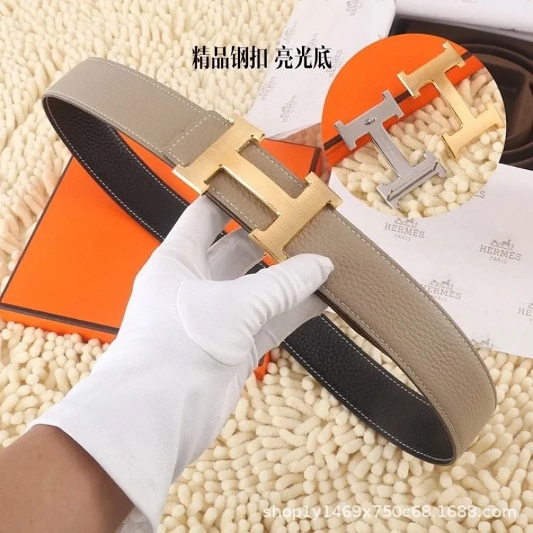 Belts for men and girls, cowhide trouser belts, plaid full leather trouser belts, double-sided genuine leather belts