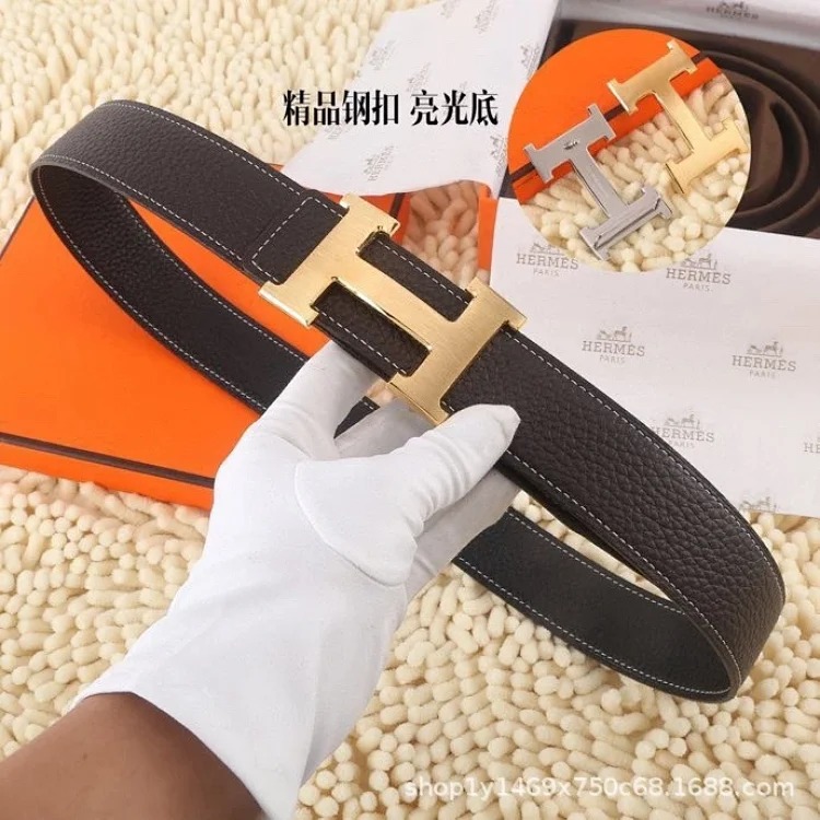 Belts for men and girls, cowhide trouser belts, plaid full leather trouser belts, double-sided genuine leather belts