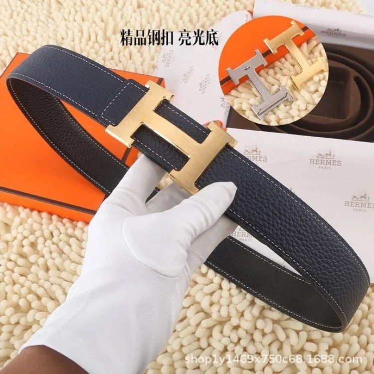 Belts for men and girls, cowhide trouser belts, plaid full leather trouser belts, double-sided genuine leather belts