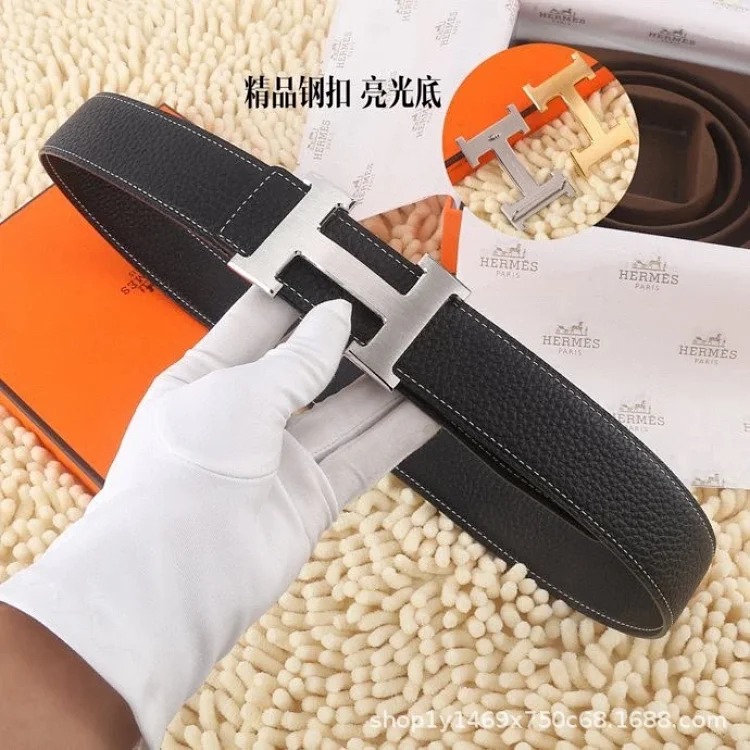Belts for men and girls, cowhide trouser belts, plaid full leather trouser belts, double-sided genuine leather belts