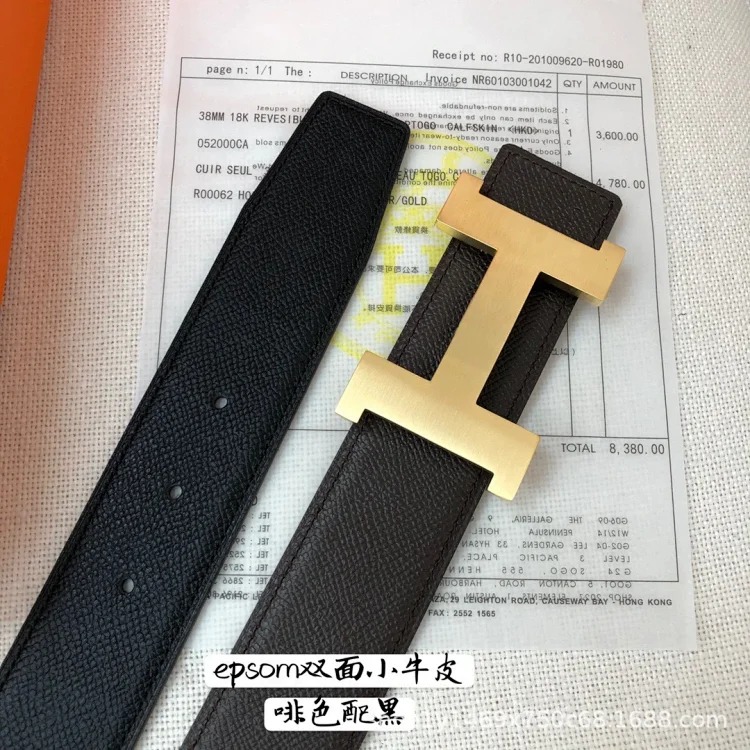 Belts for men and girls, cowhide trouser belts, plaid full leather trouser belts, double-sided genuine leather belts