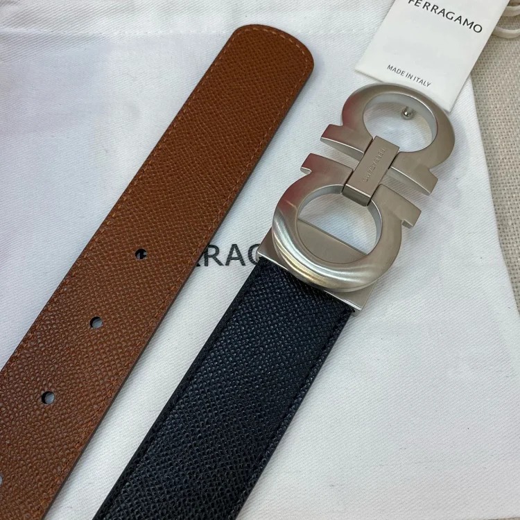 Belts for men and girls, cowhide trouser belts, plaid full leather trouser belts, double-sided genuine leather belts