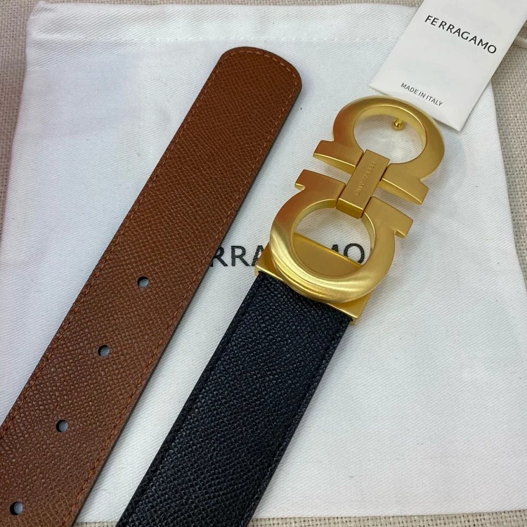 Belts for men and girls, cowhide trouser belts, plaid full leather trouser belts, double-sided genuine leather belts
