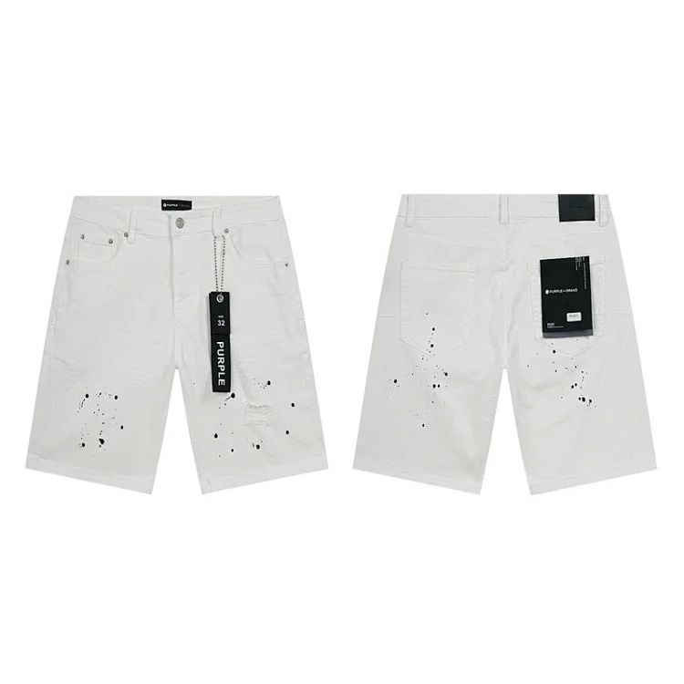 Foreign trade new real-shot spot beauty trendy high street casual ripped hole slim fit men and women couples washed denim trousers with slight flares
