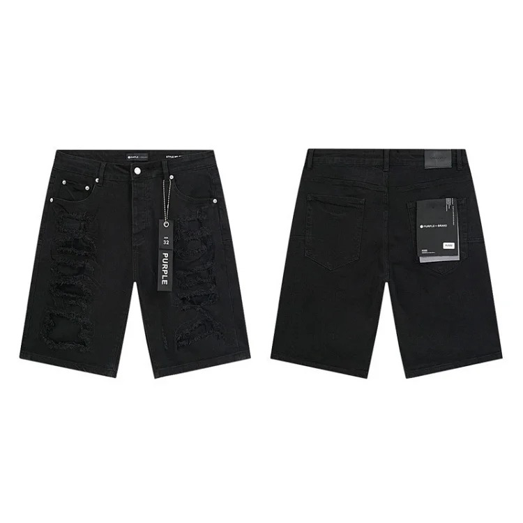 Foreign trade new real-shot spot beauty trendy high street casual ripped hole slim fit men and women couples washed denim trousers with slight flares