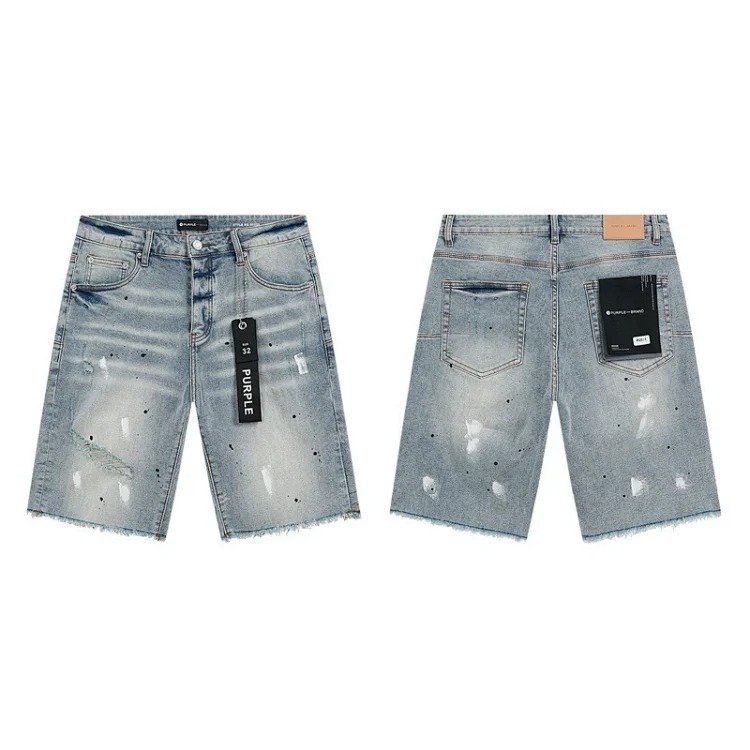 Foreign trade new real-shot spot beauty trendy high street casual ripped hole slim fit men and women couples washed denim trousers with slight flares