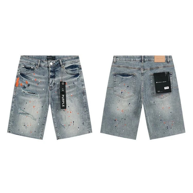 Foreign trade new real-shot spot beauty trendy high street casual ripped hole slim fit men and women couples washed denim trousers with slight flares