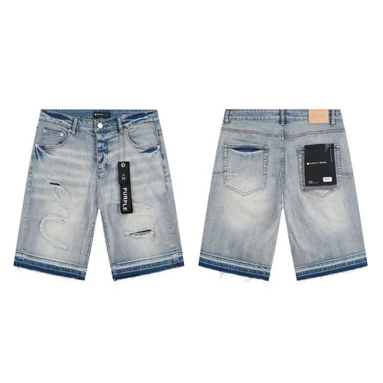 Foreign trade new real-shot spot beauty trendy high street casual ripped hole slim fit men and women couples washed denim trousers with slight flares