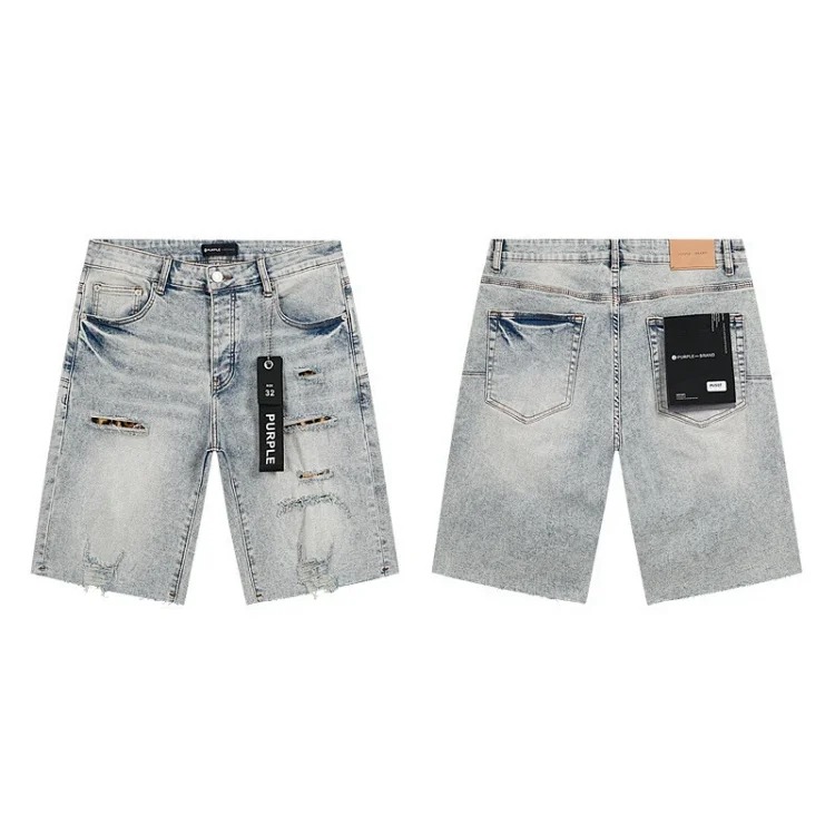 Foreign trade new real-shot spot beauty trendy high street casual ripped hole slim fit men and women couples washed denim trousers with slight flares