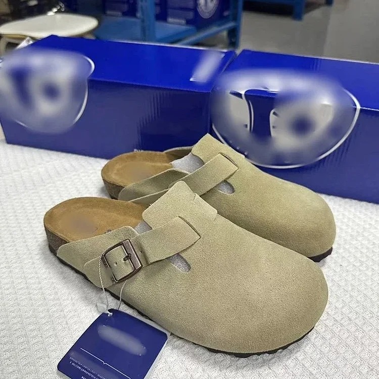 Genuine leather slippers