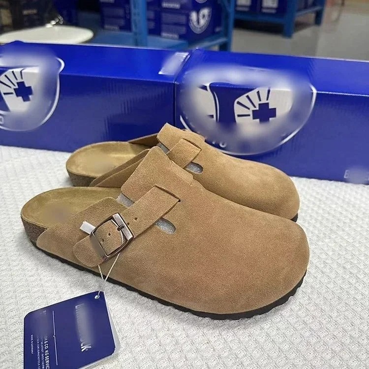Genuine leather slippers