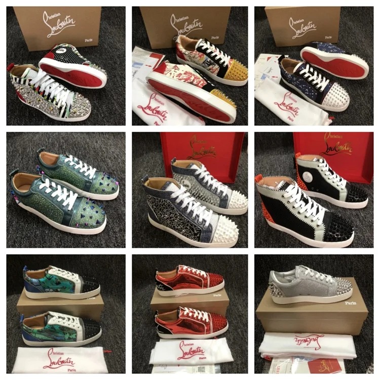 OG1 red sole rivet casual shoes for men and women, same style