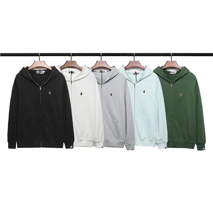Cardigan zipper jacket simple embroidered men's and women's couple jacket ba