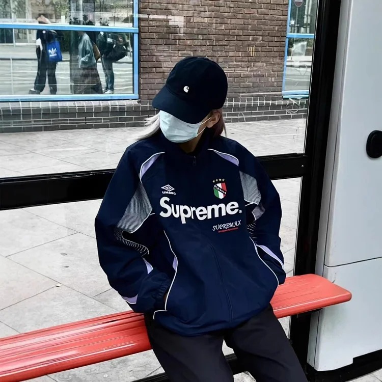 Functional windbreaker hooded jacket drawstring sports football