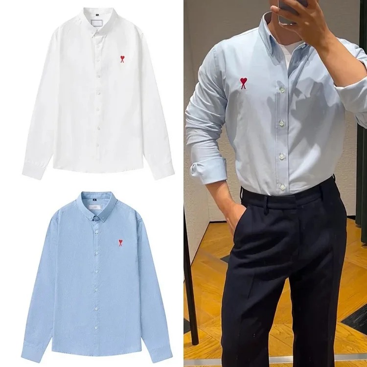 Love embroidered cotton shirt for men and women