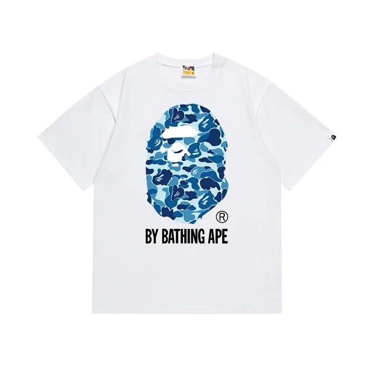 Camouflage print round neck short-sleeved casual T-shirt for men and women