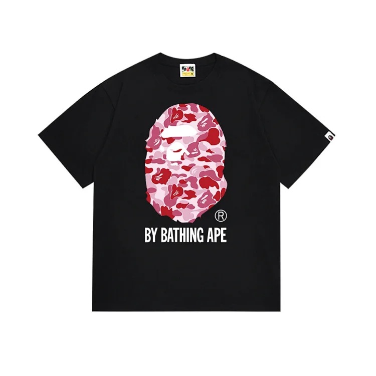 Camouflage print round neck short-sleeved casual T-shirt for men and women