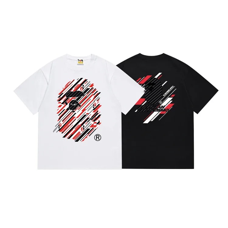 Camouflage print round neck short-sleeved casual T-shirt for men and women
