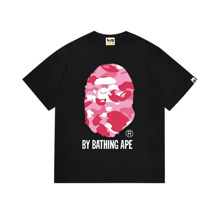 Camouflage print round neck short-sleeved casual T-shirt for men and women