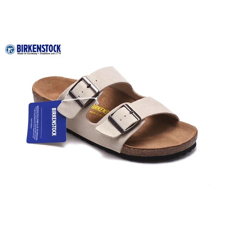 Genuine leather cork sole half-pack platform sandals and slippers