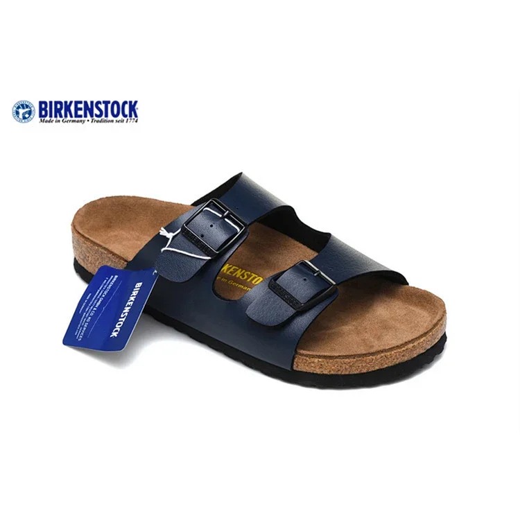 Genuine leather cork sole half-pack platform sandals and slippers
