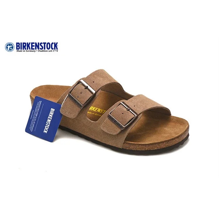 Genuine leather cork sole half-pack platform sandals and slippers