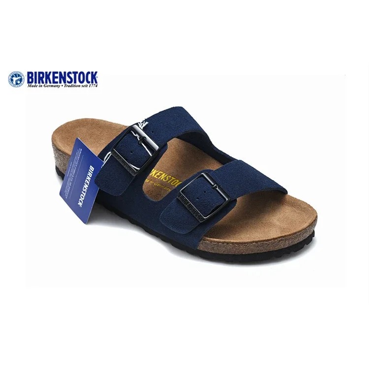Genuine leather cork sole half-pack platform sandals and slippers