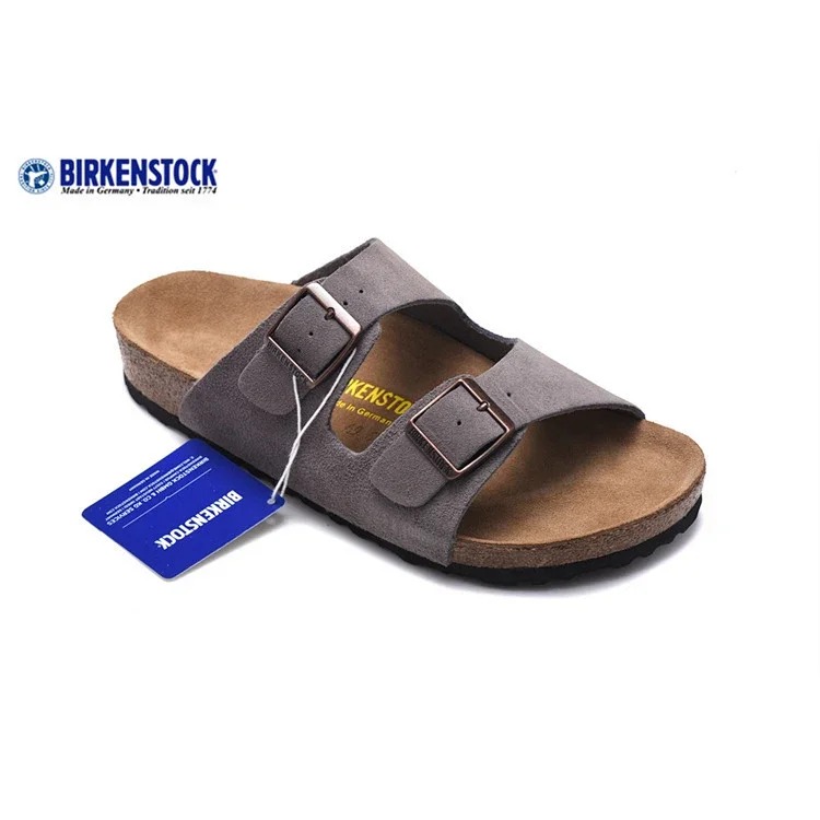 Genuine leather cork sole half-pack platform sandals and slippers