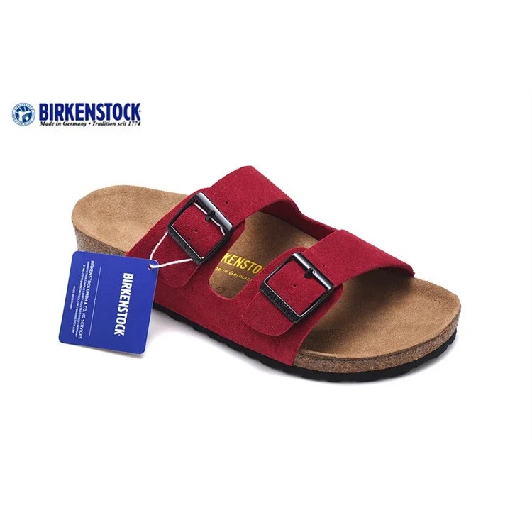 Genuine leather cork sole half-pack platform sandals and slippers