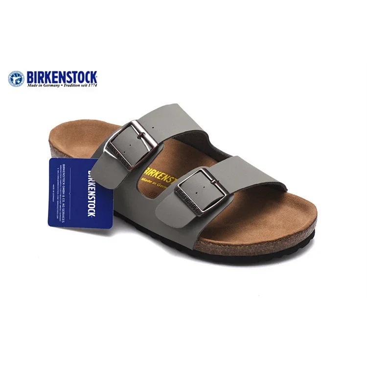 Genuine leather cork sole half-pack platform sandals and slippers
