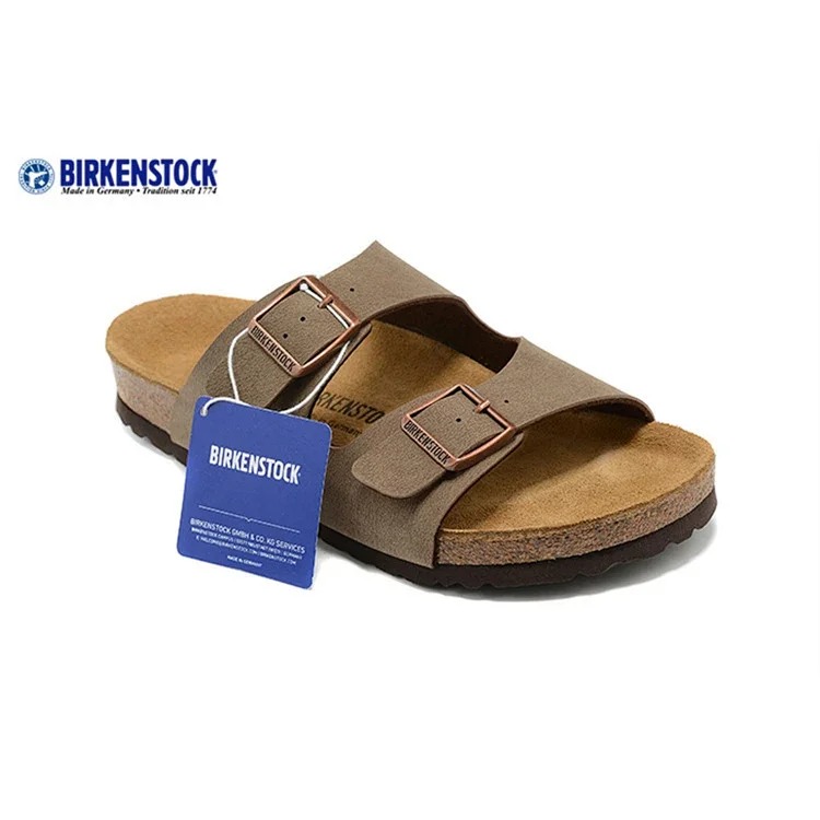 Genuine leather cork sole half-pack platform sandals and slippers