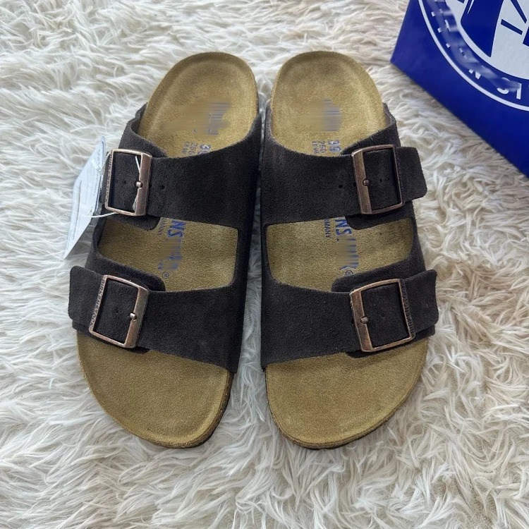 Genuine leather cork sole half-pack platform sandals and slippers