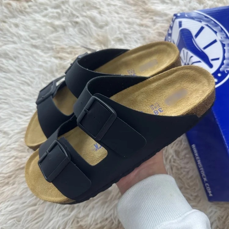 Genuine leather cork sole half-pack platform sandals and slippers