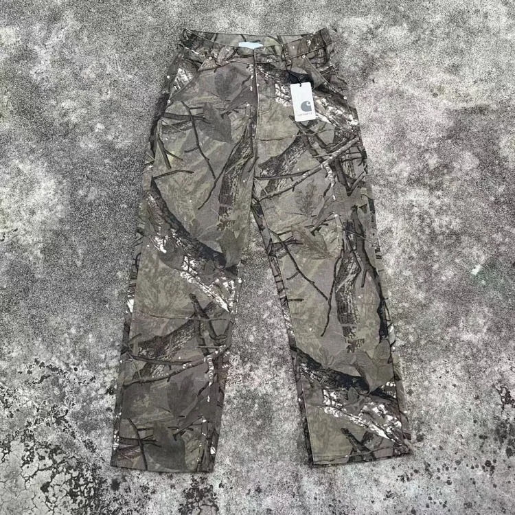 Kaha embroidered logo logging pants heavy washed distressed overalls trousers couple