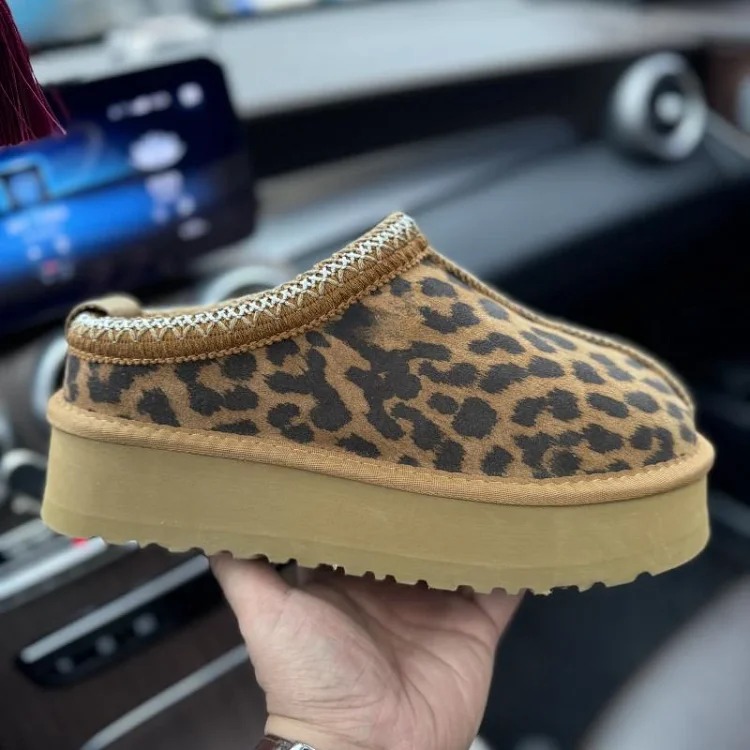 Ethnic style braided thick-soled snow boots women's inner heightening fur all-in-one cotton boots slippers cowhide wool plus velvet anti-slip