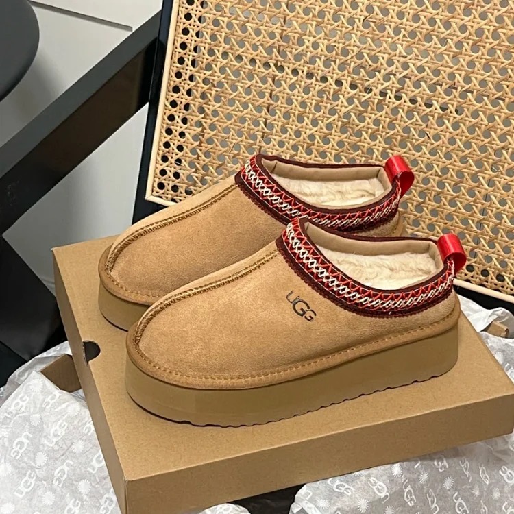 Ethnic style braided thick-soled snow boots women's inner heightening fur all-in-one cotton boots slippers cowhide wool plus velvet anti-slip