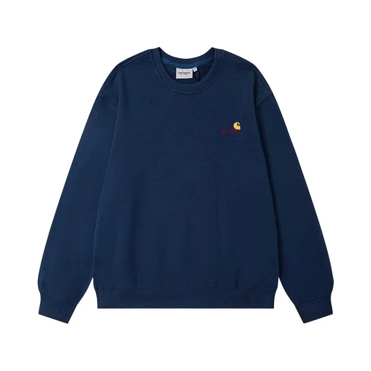 Classic heavy industry embroidery casual round neck loose couple terry hooded sweatshirt for men Ca