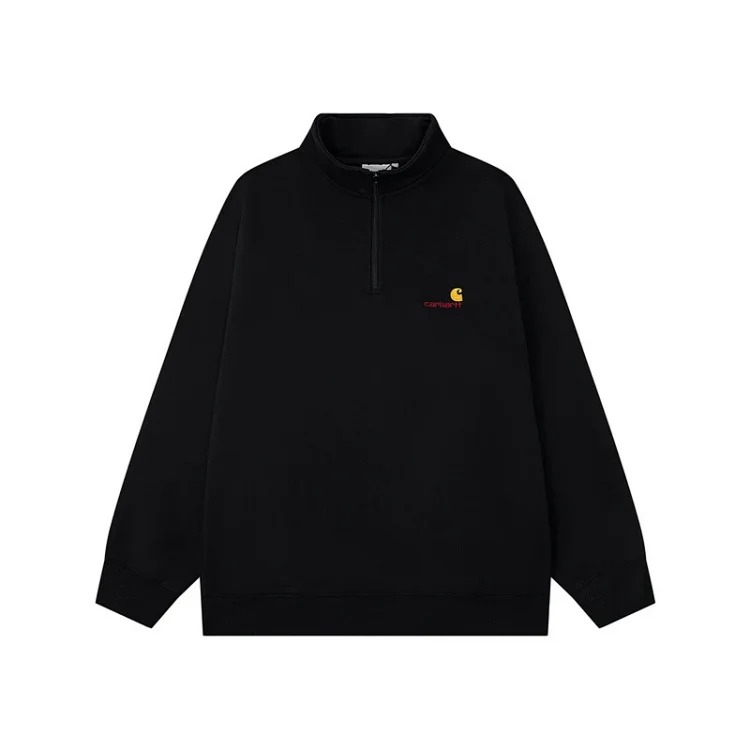 Classic heavy industry embroidery casual round neck loose couple terry hooded sweatshirt for men Ca